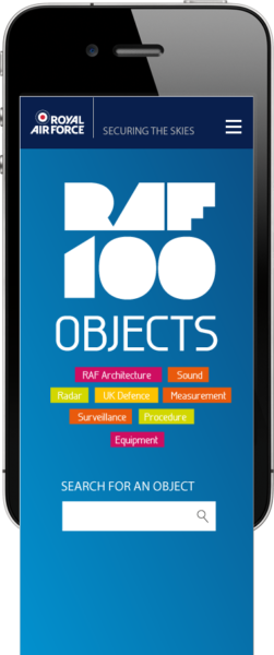 RAF 100 homepage - mobile