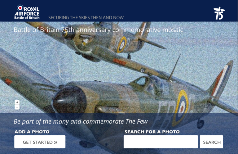 RAF Battle of Britain landing page