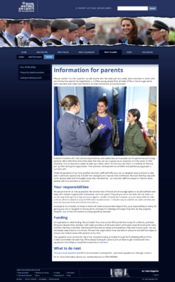 RAF Cadets information page