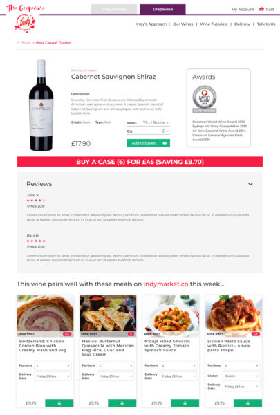 grapevine individual product page