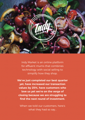 IndyMarket A4 Investor flyer